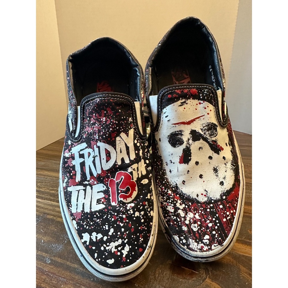 Vans Friday The 13th Jason Voorhees Slip On Shoes Horror Movie Mens 12 Halloween